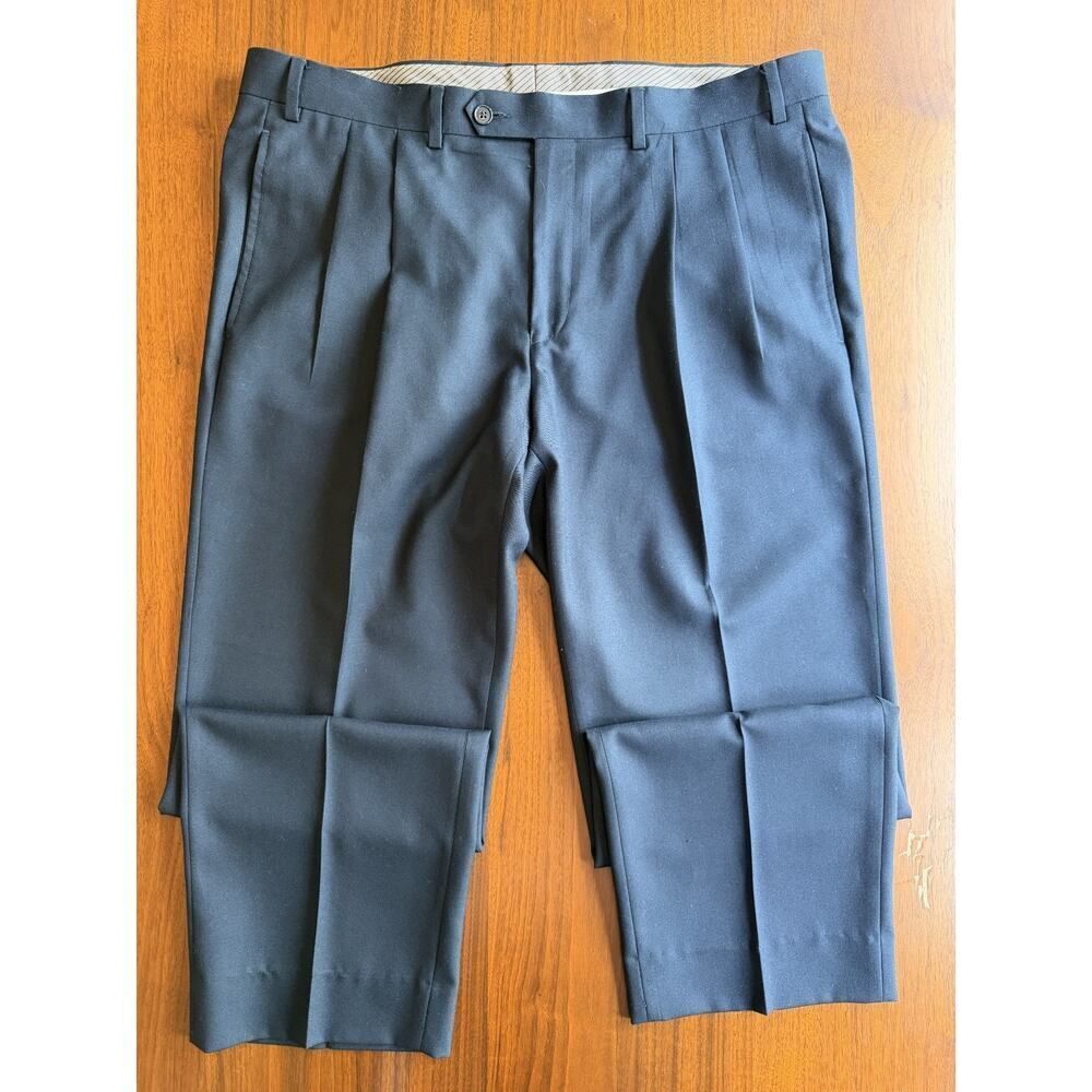 Lauren Ralph Lauren Men's Dark Blue Pleated Dress Pants - Size 36x30